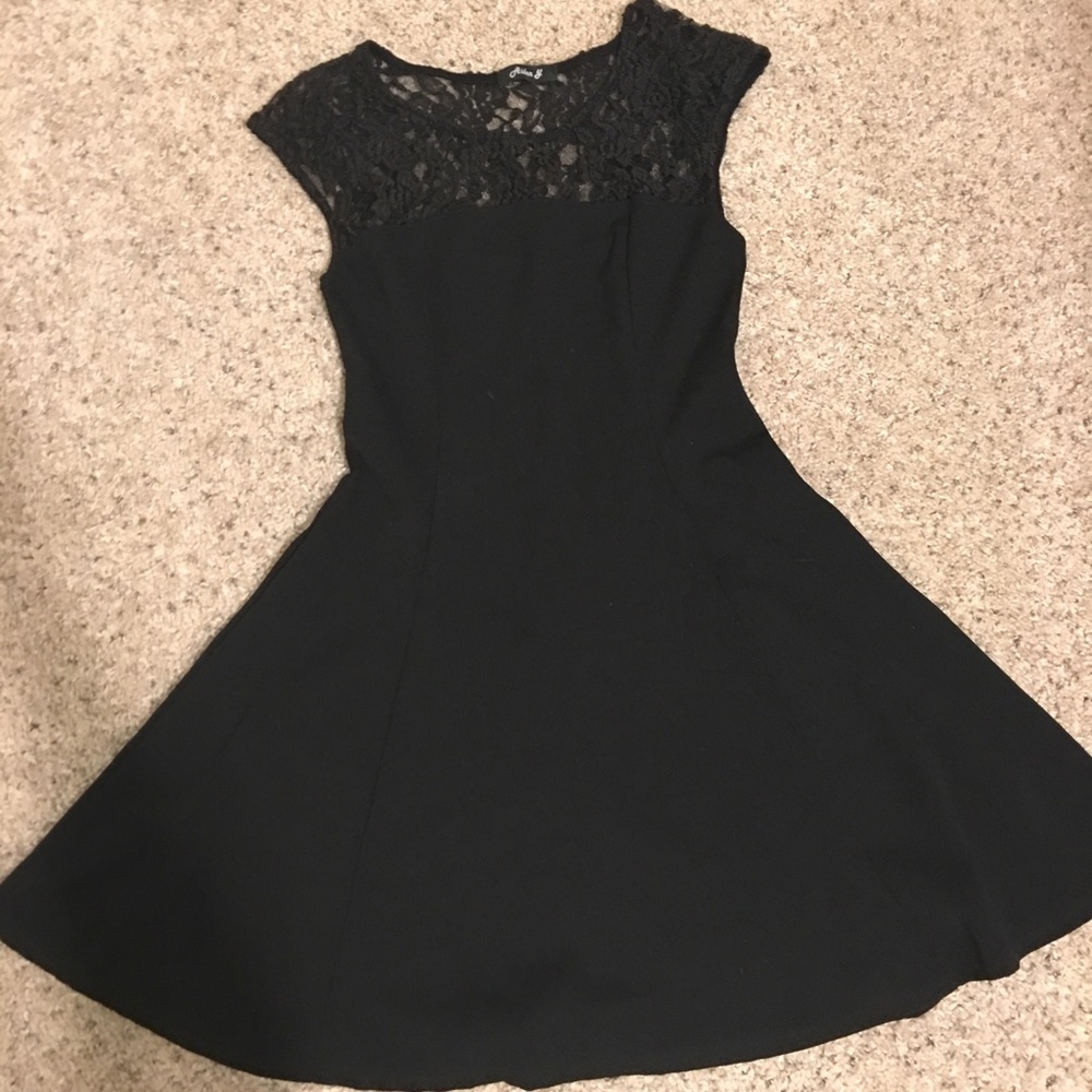 Little black dress with floral lace